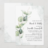 Elegante brunch en bubbelig Vrijgezellenfeest Euca Kaart (Voorkant / Achterkant)