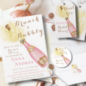 Elegante Brunch en Bubbelige Bruidsmeisjeslunch Ronde Sticker