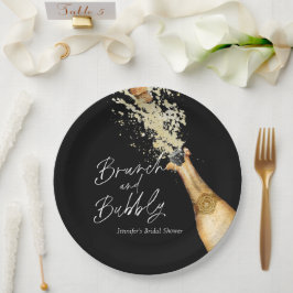 Elegante brunch en bubbels bruiloftborrel papieren bordje
