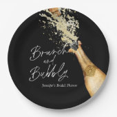 Elegante brunch en bubbels bruiloftsfeest papieren bordje (Voorkant)