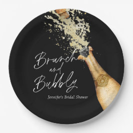 Elegante brunch en bubbels bruiloftsfeest  papieren bordje