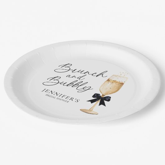 Elegante brunch en bubbels papieren bordje (Gekanteld)