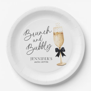 Elegante brunch en bubbels papieren bordje