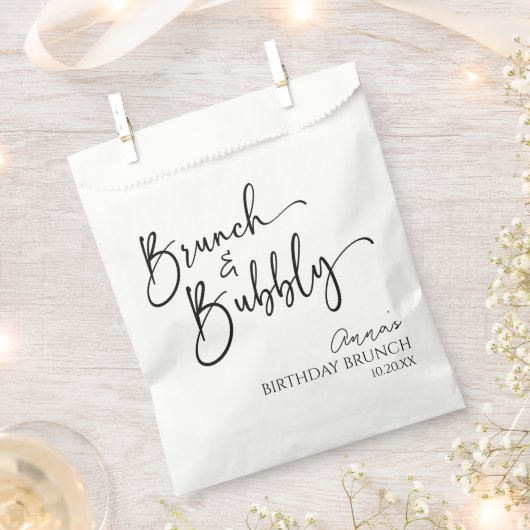 Elegante brunch en bubble verjaardagsbrunch bedankzakje (Geknipt)
