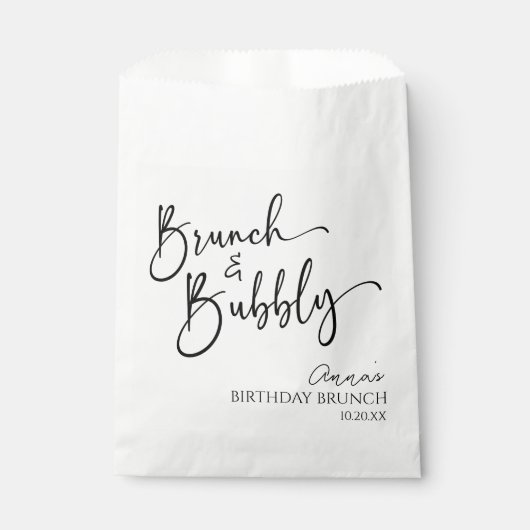 Elegante brunch en bubble verjaardagsbrunch bedankzakje (Voorkant)