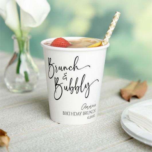 Elegante brunch en bubble verjaardagsbrunch papieren bekers (Insitu)