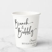 Elegante brunch en bubble verjaardagsbrunch papieren bekers (Achterkant)