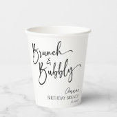 Elegante brunch en bubble verjaardagsbrunch papieren bekers (Voorkant)