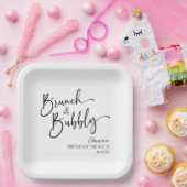 Elegante brunch en bubble verjaardagsbrunch papieren bordje (Feest)