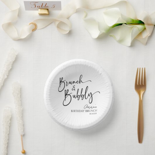 Elegante brunch en bubble verjaardagsbrunch papieren kommen (Huwelijk)