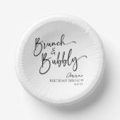 Elegante brunch en bubble verjaardagsbrunch papieren kommen (Voorkant)