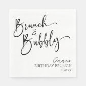 Elegante brunch en bubble verjaardagsbrunch servet (Voorkant)
