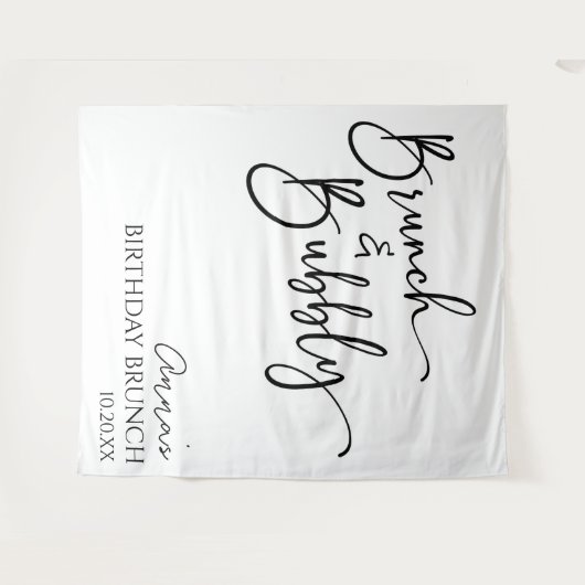 Elegante brunch en bubble verjaardagsbrunch wandkleed (Voorkant (horizontaal))