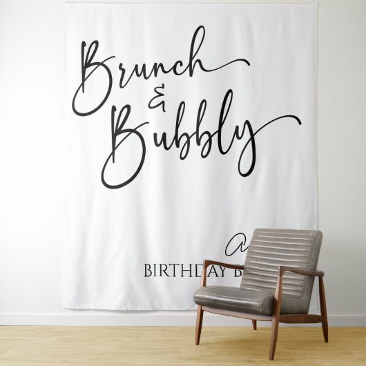 Elegante brunch en bubble verjaardagsbrunch wandkleed (In situ)