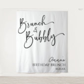 Elegante brunch en bubble verjaardagsbrunch wandkleed (Voorkant)