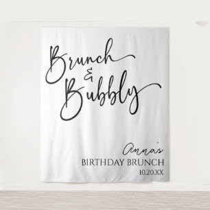 Elegante brunch en bubble verjaardagsbrunch wandkleed