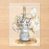 Elegante brunch en bubble Vrijgezellenfeest Acryl Uitnodigingen (Voorkant)