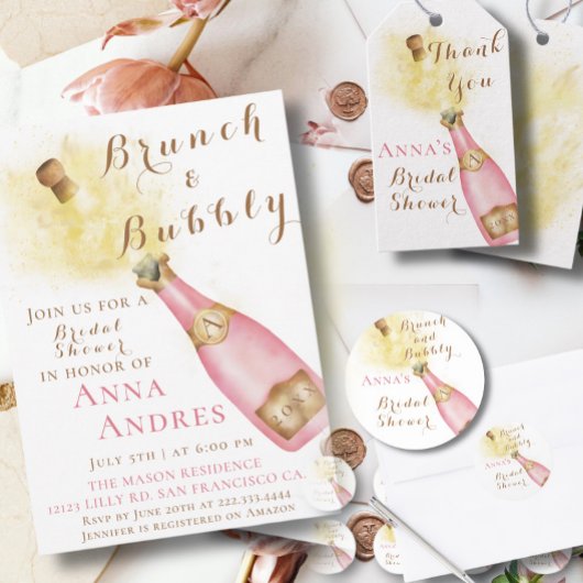 Elegante brunch en bubble Vrijgezellenfeest Kaart