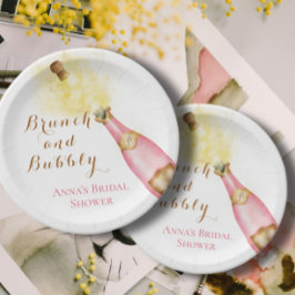 Elegante brunch en bubble Vrijgezellenfeest Papieren Bordje