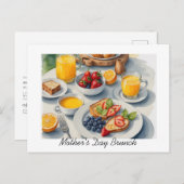 Elegante brunch foto Moederdag brunch Uitnodiging Briefkaart (Voorkant / Achterkant)