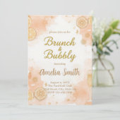 Elegante Brunch & Mousserende Wijn Uitnodiging – P (Staand voorkant)