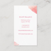 Elegante Brush Roze Waterverf Dragonfly Visitekaartje (Achterkant)