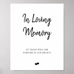 Elegante Brush Script In Loving Memory Trouwbord Poster