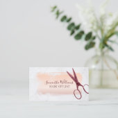 Elegante Brush Strokes Roos Gold Hair Stylist Visitekaartje (Staand voorkant)