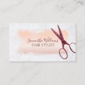 Elegante Brush Strokes Roos Gold Hair Stylist Visitekaartje (Voorkant)