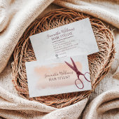 Elegante Brush Strokes Roos Gold Hair Stylist Visitekaartje