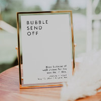 Elegante bubbel Stuur Off Wedding Receptie Teken
