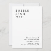 Elegante bubbel Stuur Off Wedding Receptie Teken Kaart (Voorkant)