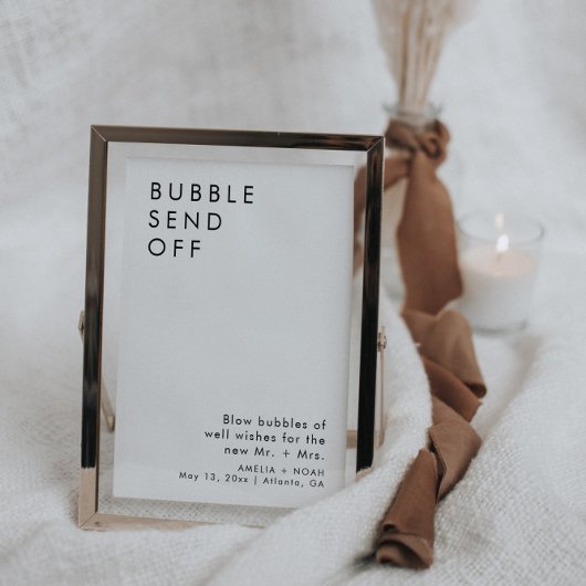 Elegante bubbel Stuur Off Wedding Receptie Teken Poster