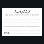 Elegante Bucket List Idee Trouwkaarten Kaart<br><div class="desc">Deze charmante trouwemmerlijstkaarten zullen een perfect alternatief zijn voor een traditioneel gastenboek. Je hebt alle gasten die praten over de beste ideeën voor de pasgetrouwden om te bezoeken of te doen. Onderdeel van het Alejandra collectie.</div>