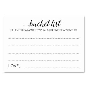 Elegante Bucket List Idee Trouwkaarten Kaart