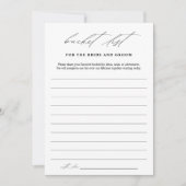 Elegante Bucket List Vrijgezellenfeest Game Kaart (Voorkant)