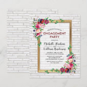 Elegante Budget Bloemens Engagement Party Uitnodig (Voorkant / Achterkant)