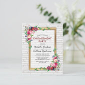 Elegante Budget Bloemens Engagement Party Uitnodig (Staand voorkant)