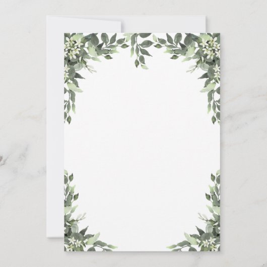 Elegante Budget Botanische Eucalyptus Bruiloft Kaart (Achterkant)