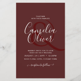 Elegante BUDGET Bourgogne Monochroom Trouw Simple Flyer