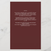 Elegante BUDGET Bourgogne Monochroom Trouw Simple Flyer (Achterkant)