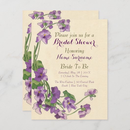 Elegante budget bruids douche uitnodiging (Voorkant / Achterkant)