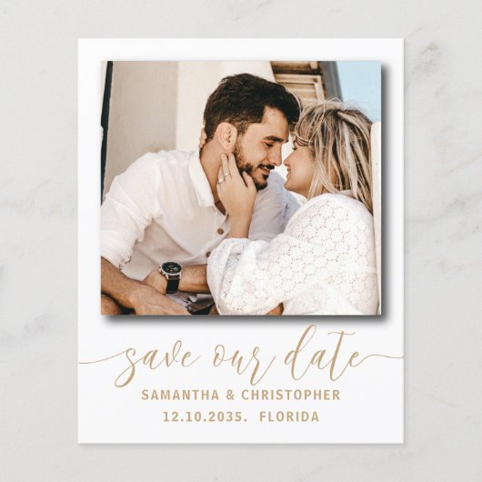 Elegante budget foto save our date uitnodiging (Voorkant)