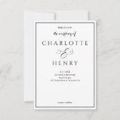 Elegante budget QR-code bruiloft Kaart (Voorkant)