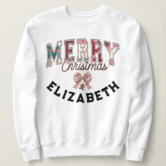 Elegante Buffalo Plaid Vrolijke Kerstmis gepersona Trui (Design voorkant)