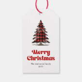 Elegante buffelboom cadeaubijslab met aangepaste f cadeaulabel (Achterkant)