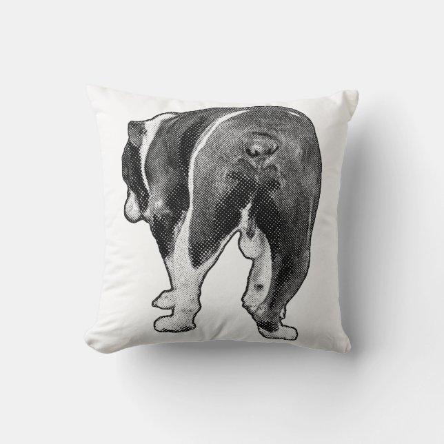 Elegante Bulldog-studie met zachte stippen  Kussen (Voorkant)