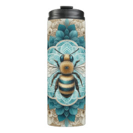 Elegante Bumble Bee Mandala Thermosbeker