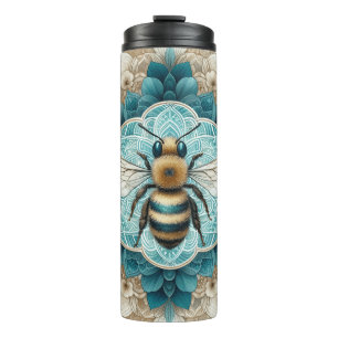 Elegante Bumble Bee Mandala Thermosbeker