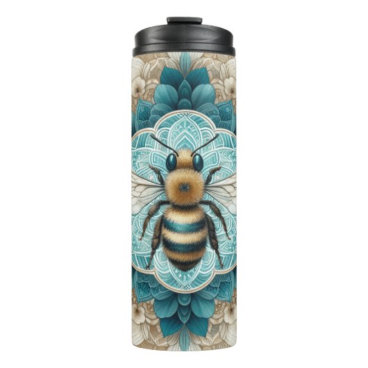 Elegante Bumble Bee Mandala Thermosbeker (Voorkant)